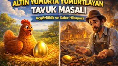 altın yumurta yumurtlayan tavuk masalı açgözlülük ve sabır temalı çocuk hikayesi görseli